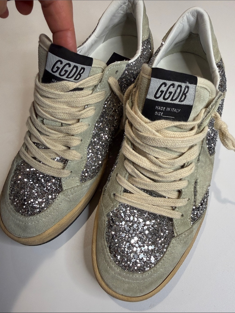 Golden Goose Ball Star Silver Ice Womens 38